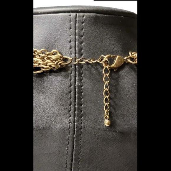 Vintage 1980's Multi-Strands Necklace w/ Aqua and Aurora Borealis Floral Pendant - Picture 6 of 6